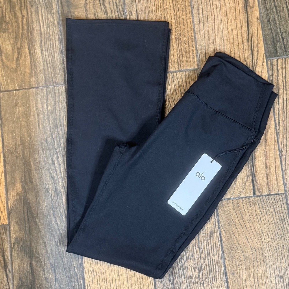 Alo Yoga Airbrush High-Waist Bootcut Legging Black W5111R Size L NWT